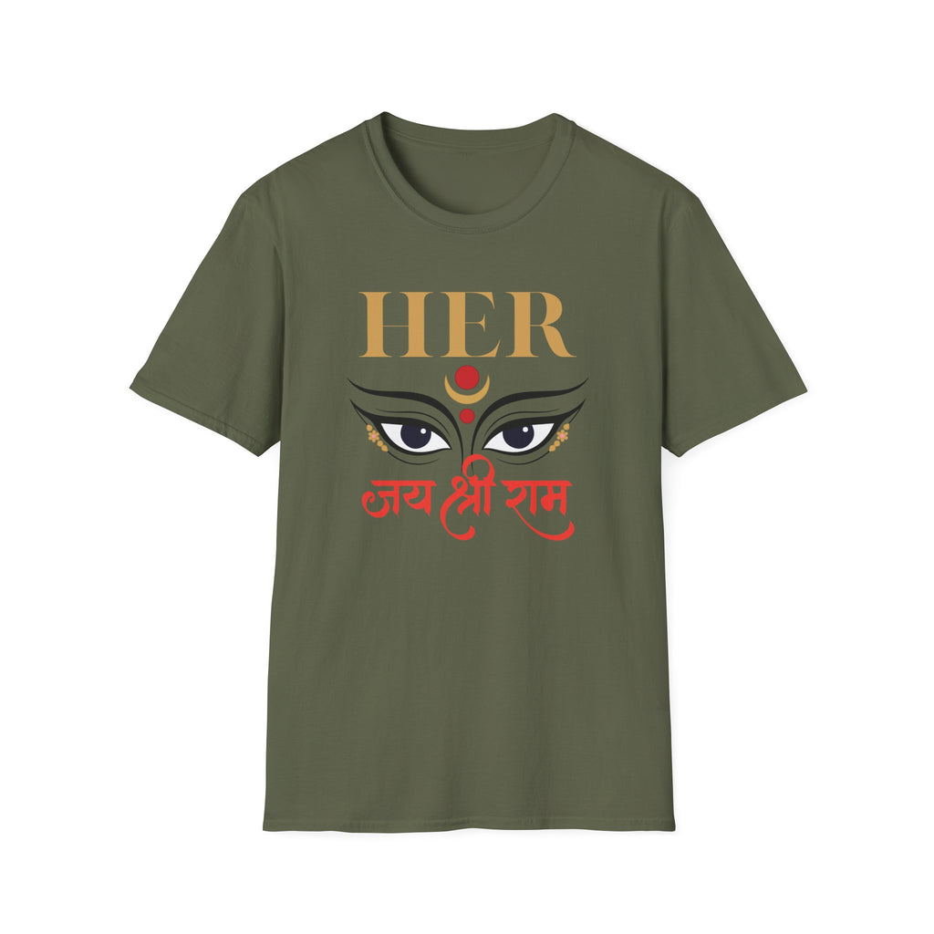 T-Shirt "Jai Shri Ram" Divine Eyes Graphic Tee — Spiritual Hindu Festival Shirt